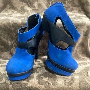 Marco Santi Blue and Black Platform Shoes